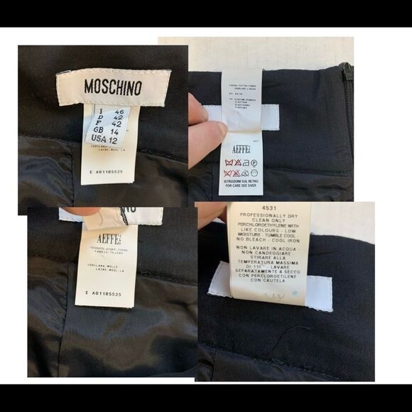 MOSCHINO NWOT Black Wool pencil skirt size 12 - Picture 7 of 8